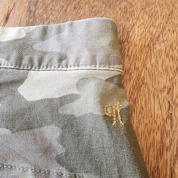 Pilcro Pants Womens 28 Green Camo Cargo Crop Straight Leg Stretch Casual Utility - Picture 11 of 15